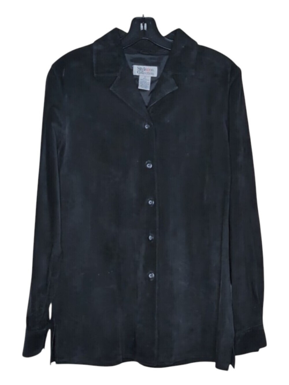 Style & Co. Collection Black Suede Shirt Jacket Y2K Retro Western M